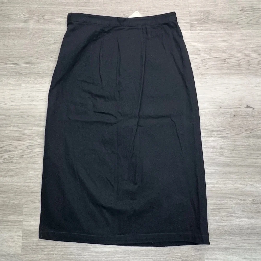 Maeve Anthropologie Black White Leaf Embroidered Pencil Skirt Size 12 NWT - Picture 2 of 10